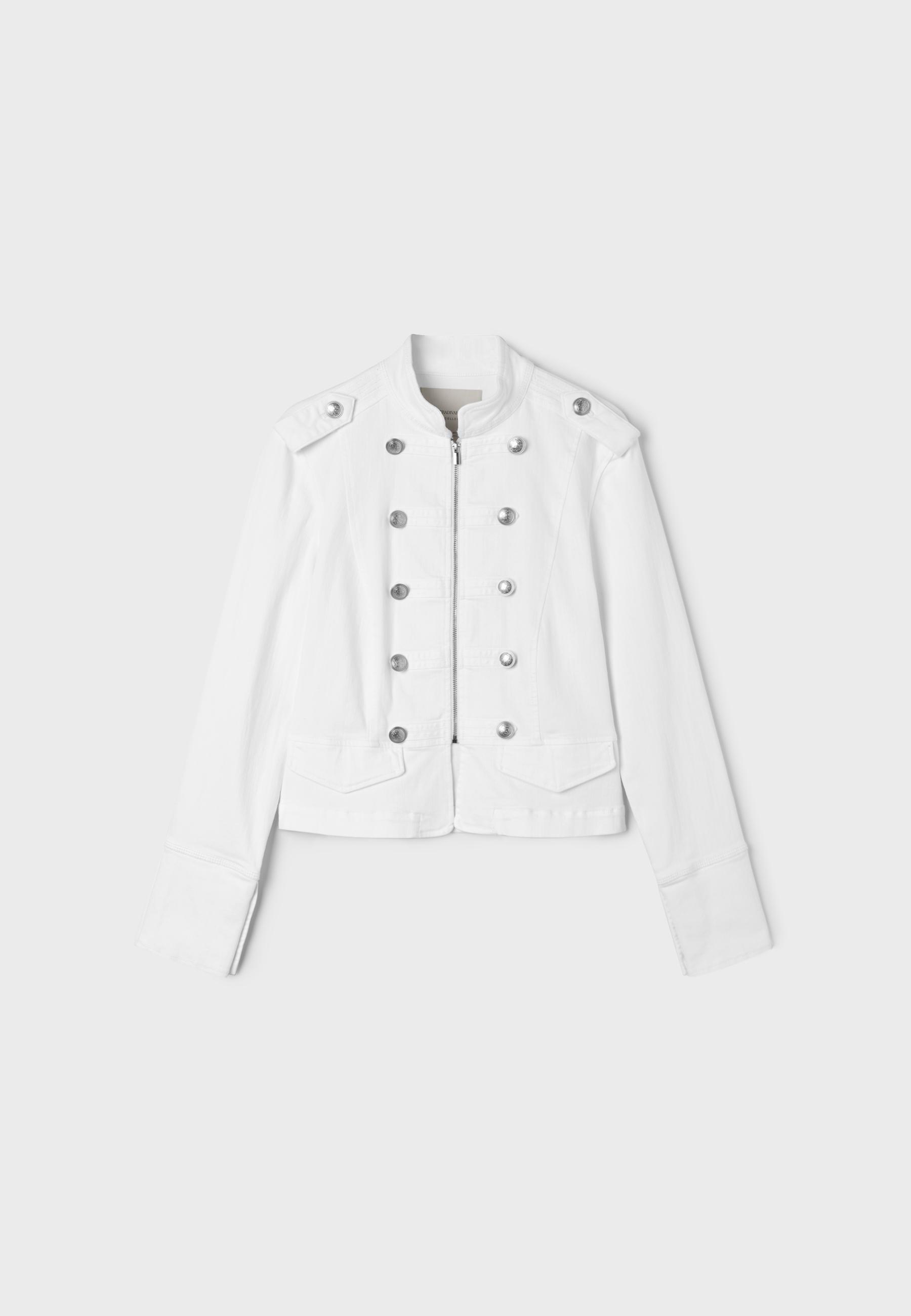 Buttoned denim jacket — White