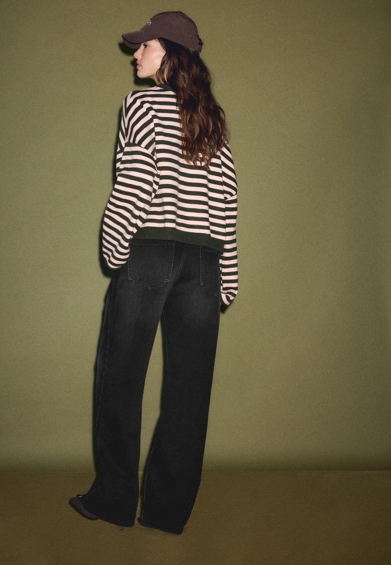 Double-waist wide-leg jeans — BLACK DENIM WASH