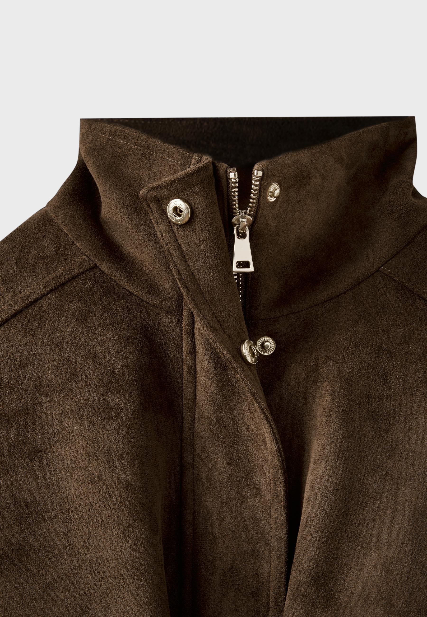 Oversize faux suede jacket — Brown