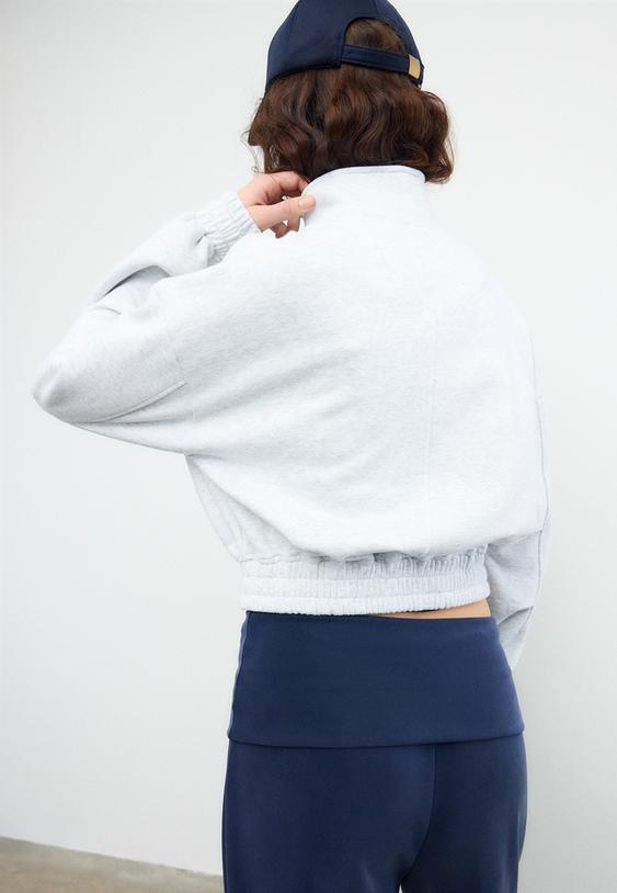 Dik yaka sweatshirt ceket - Görsel 6