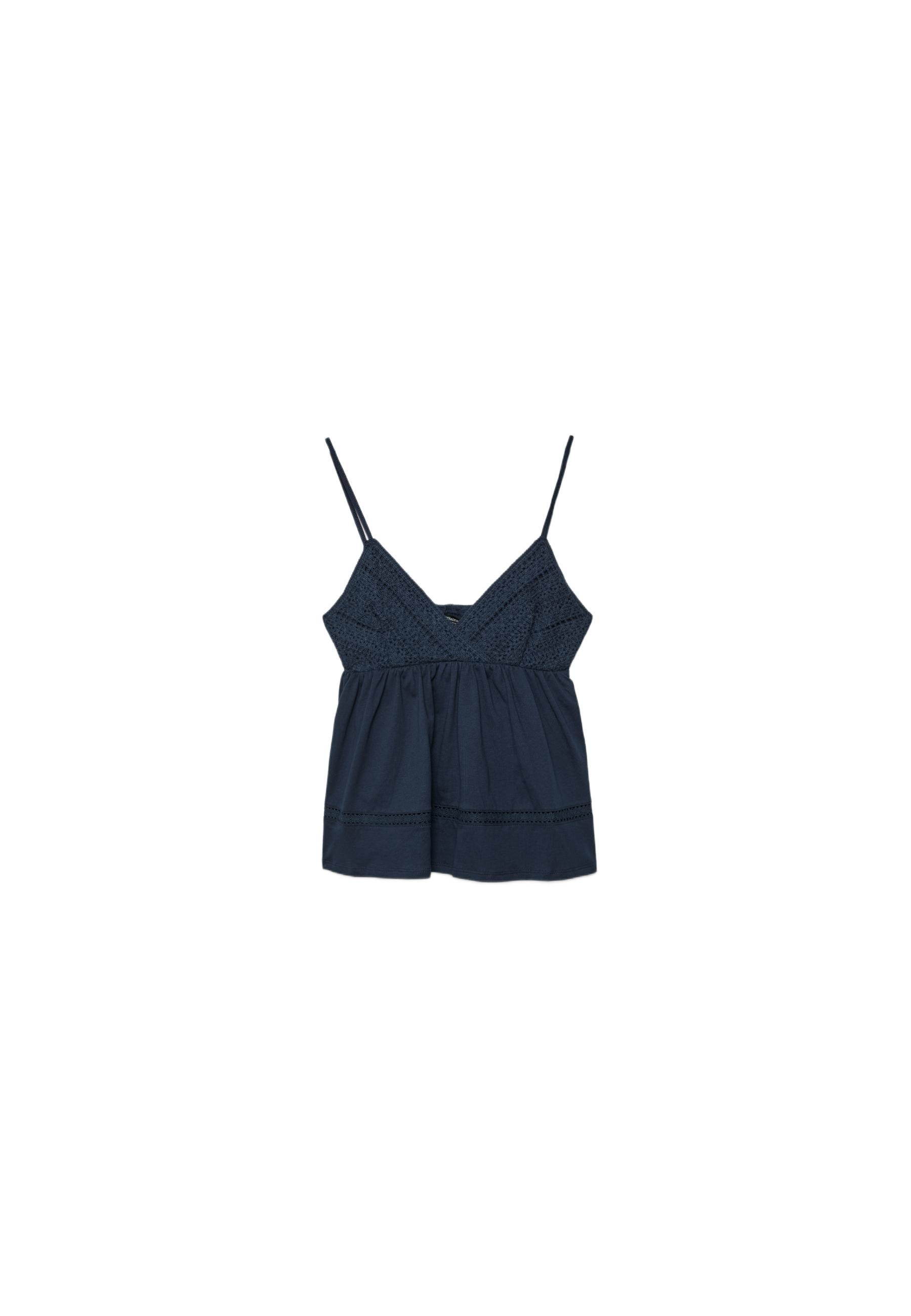 Crochet strappy top — Dark blue