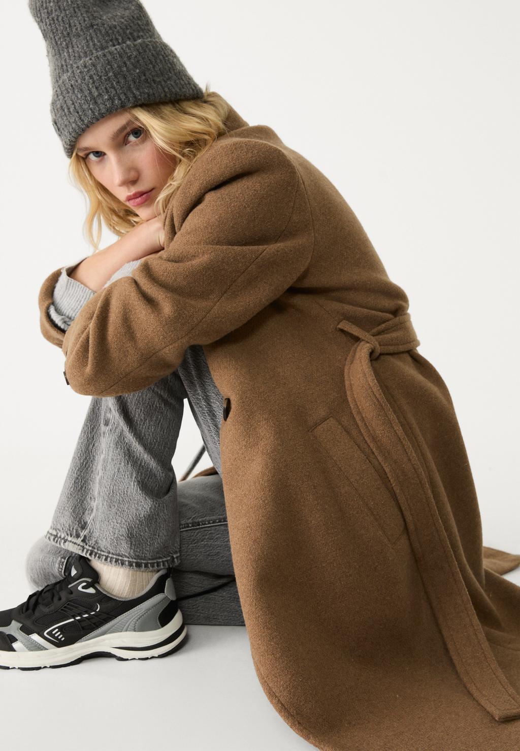 Manteau midi ceinture