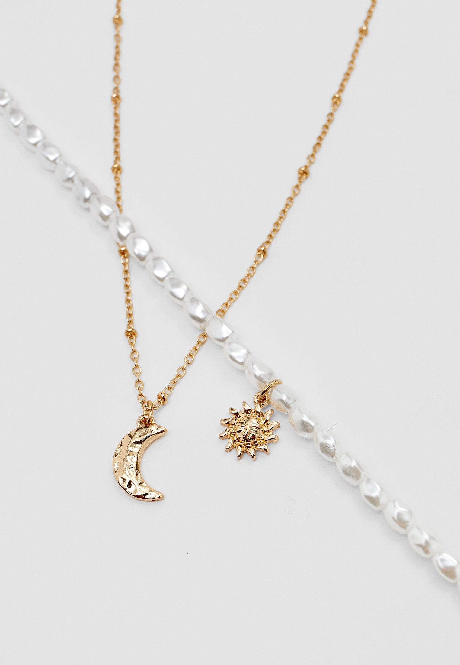 Set of 4 moon and sun necklaces — Gold