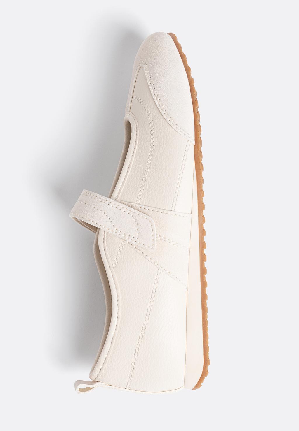Leather ballet flat-style trainers