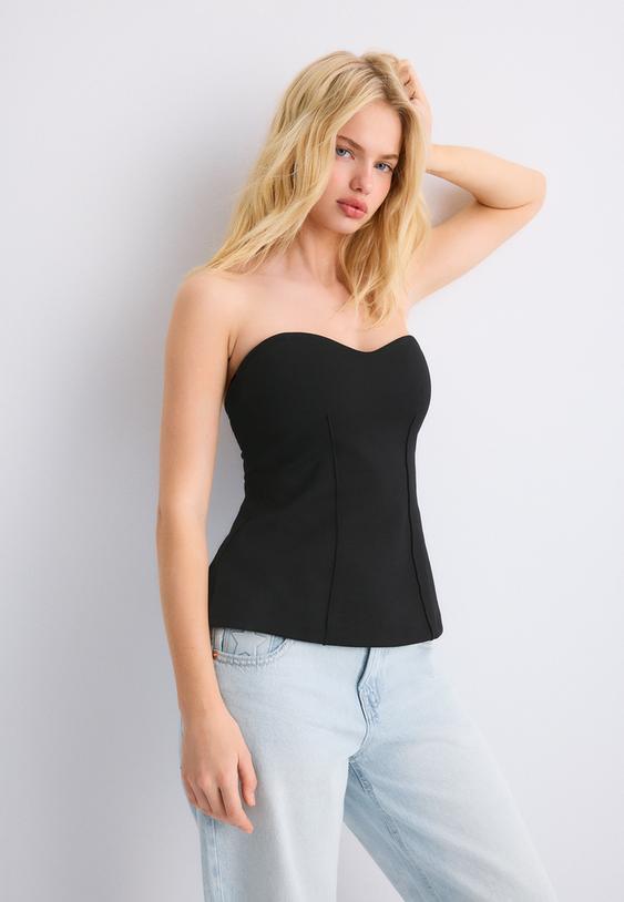 bandeau met hartvormige halslijn