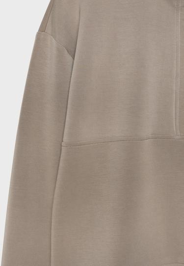 Soft-touch sweatshirt with zip — Beige 9