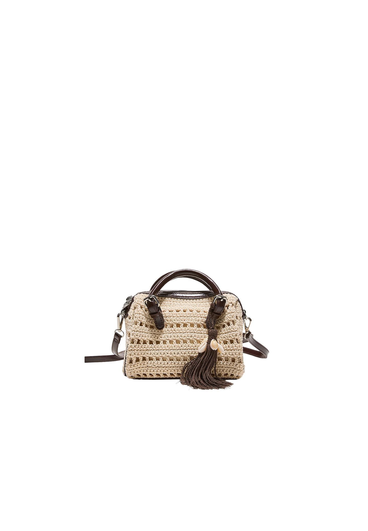 Yuvarlak kroşe tote çanta - Görsel 8