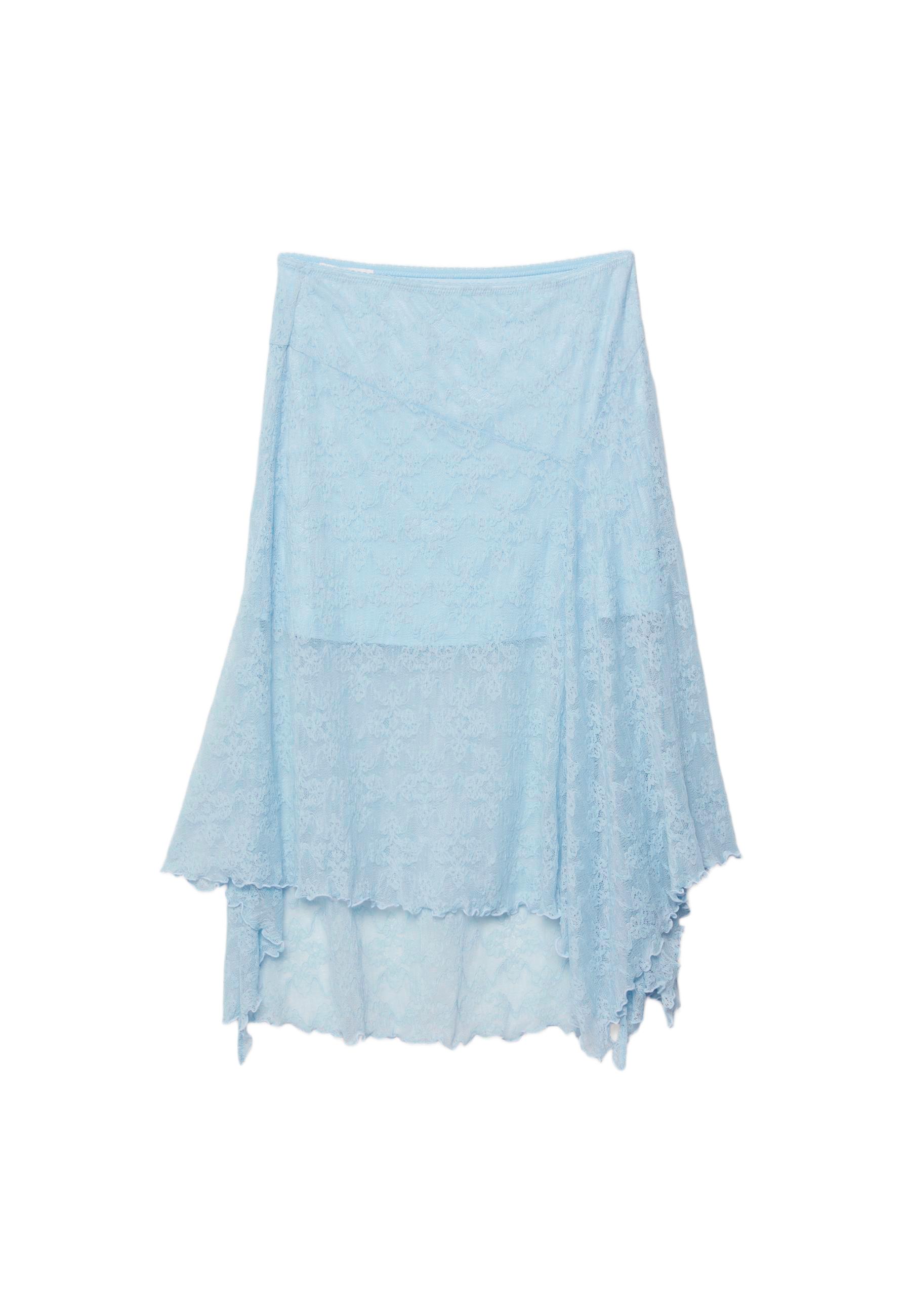 Lace midi skirt — Sky blue