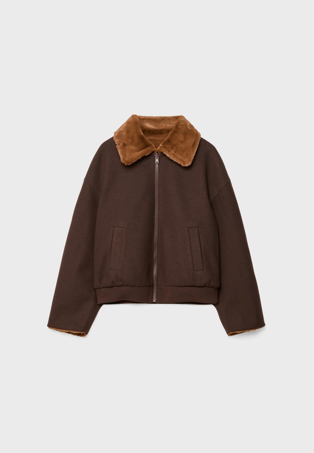 Cazadora reversible efecto pelo