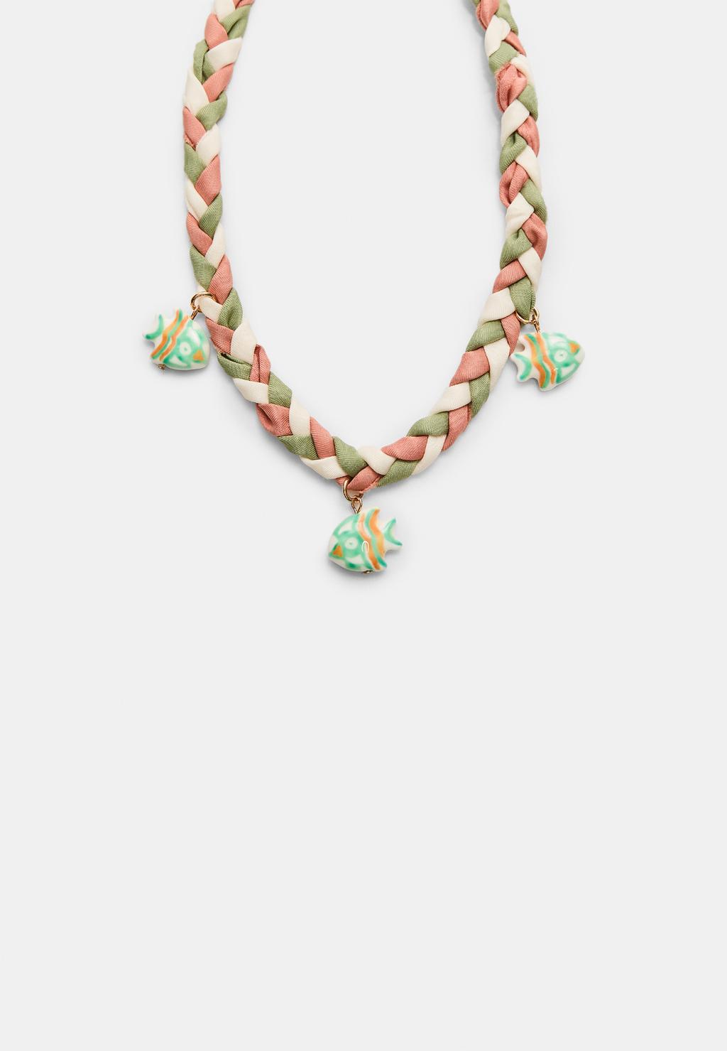 Braided fish necklace