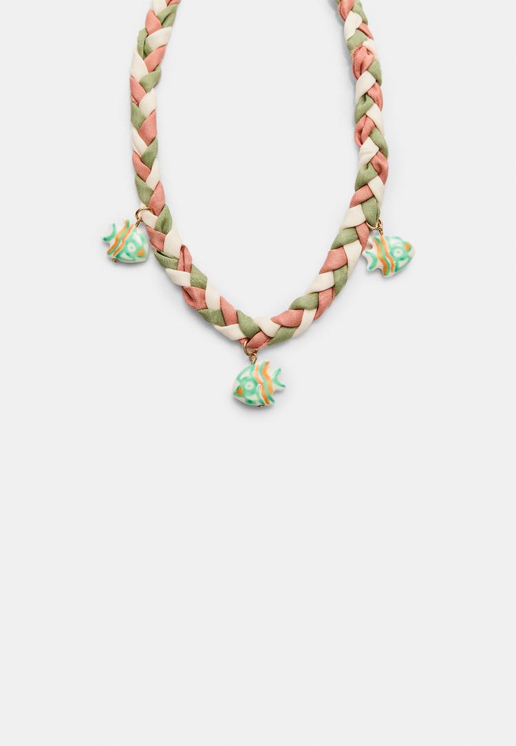 collar trenzado peces