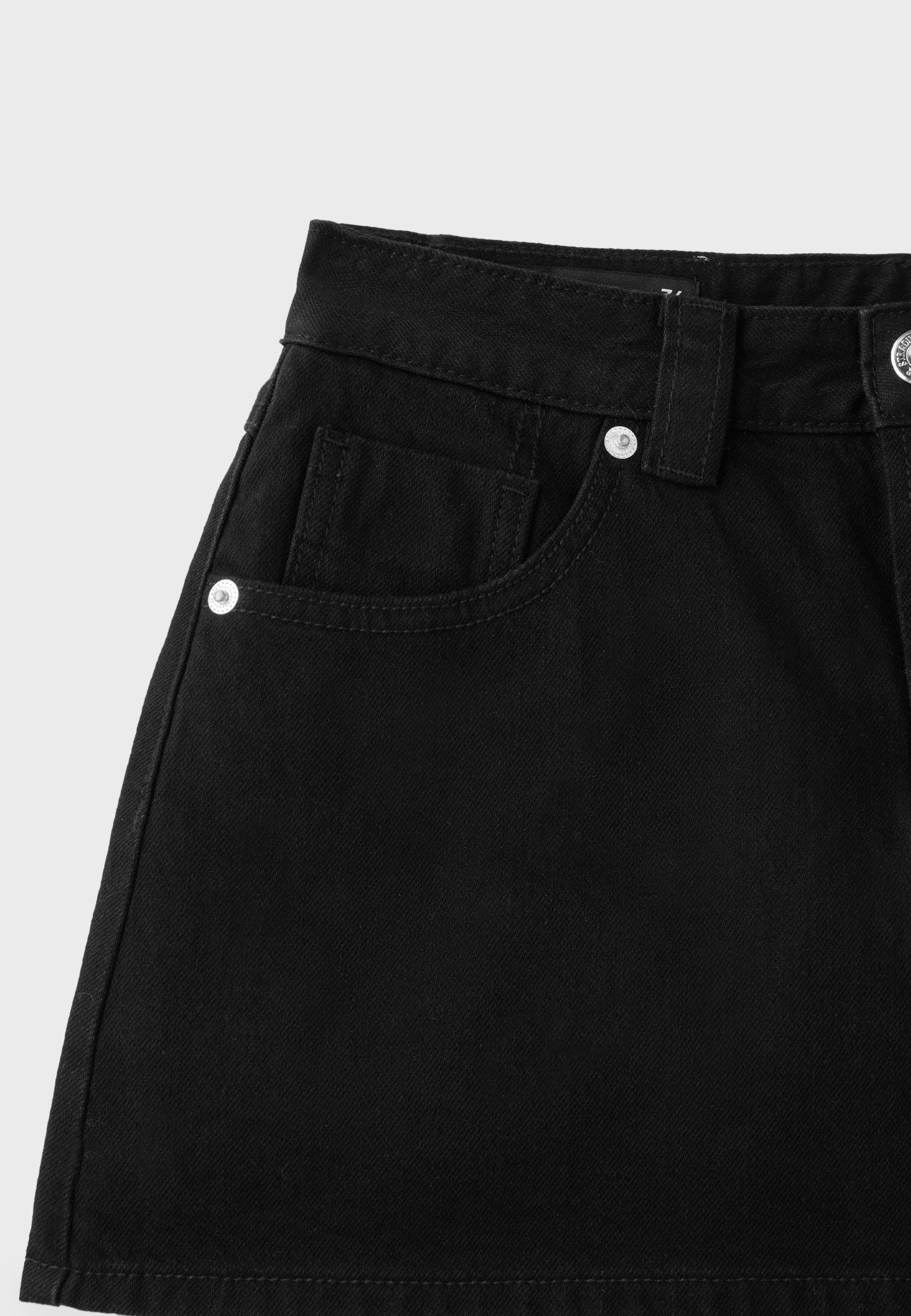 D62 denim skort — Black