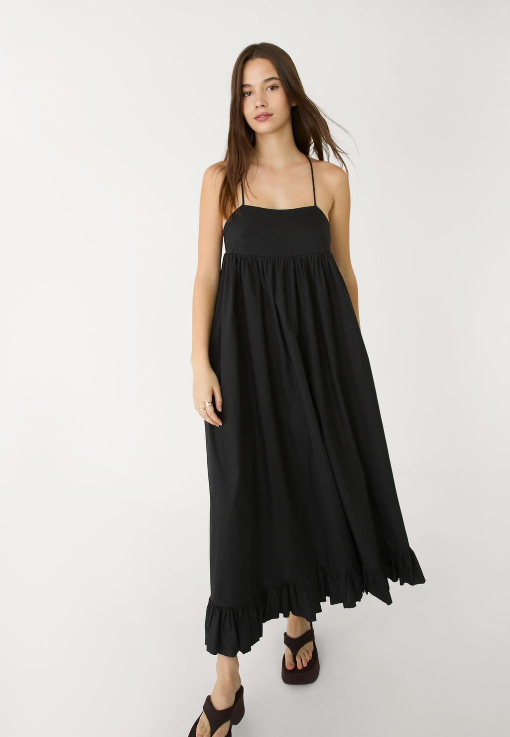 Vestido largo popelín