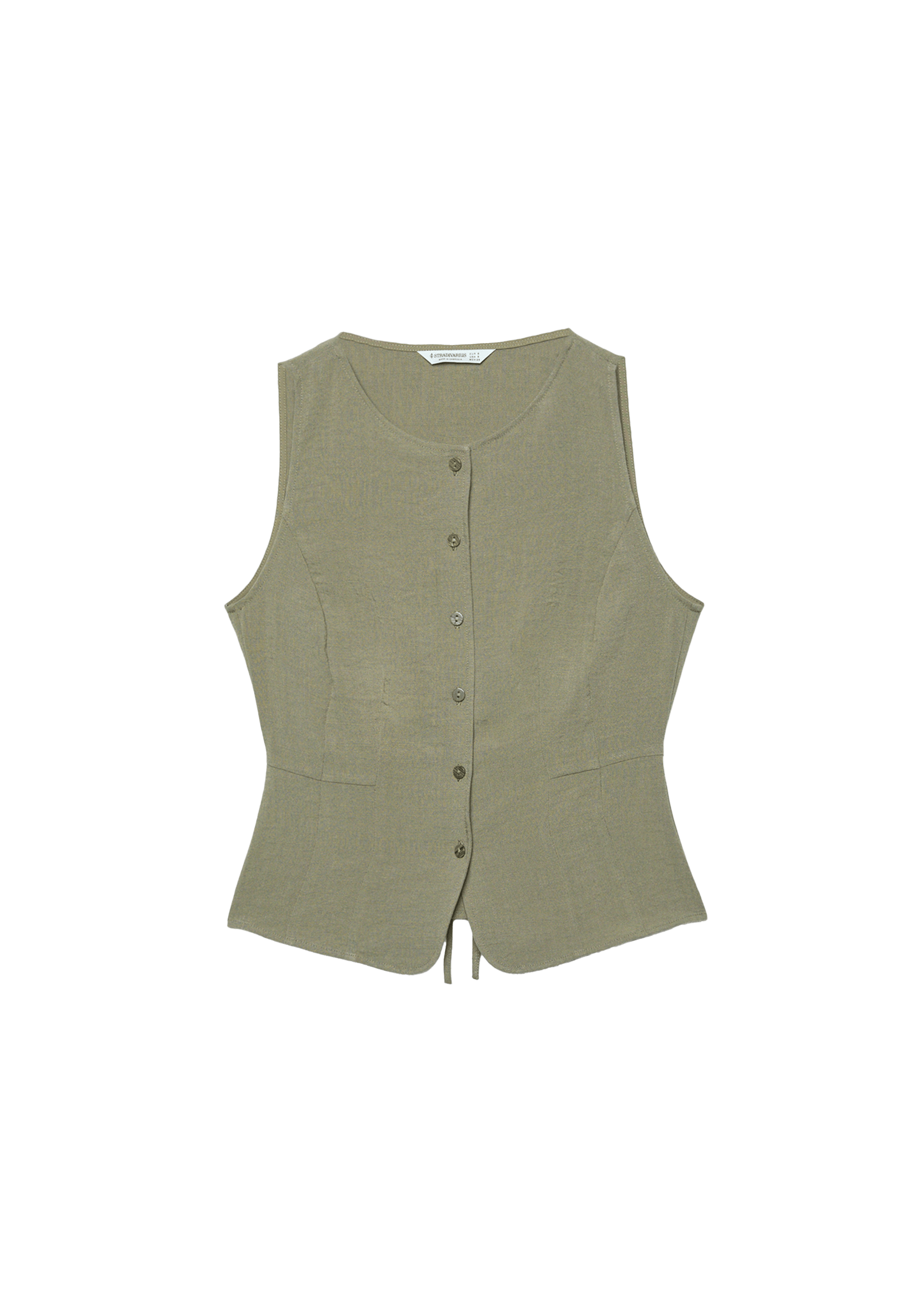 Buttoned waistcoat — Khaki