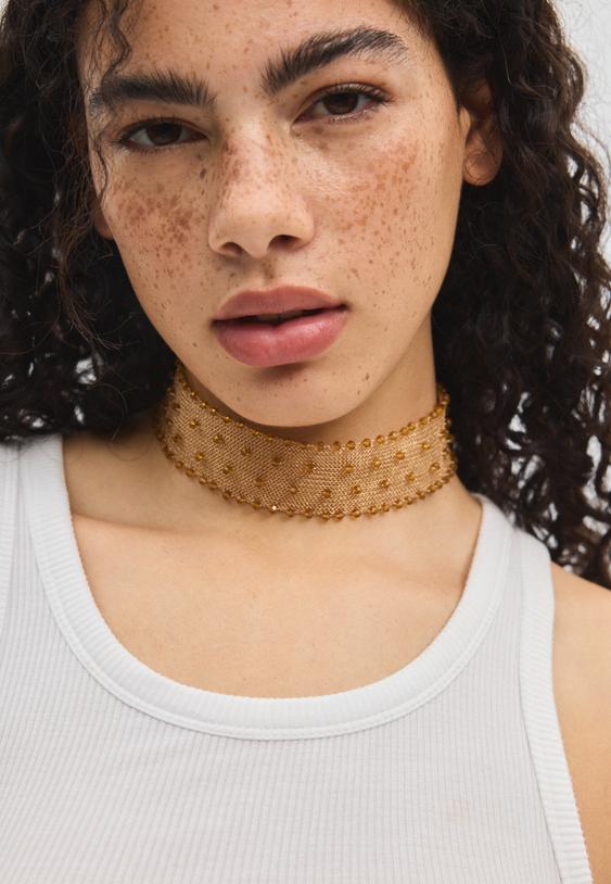 Čvrsta Choker Ogrlica Od Metalne Mrežice
