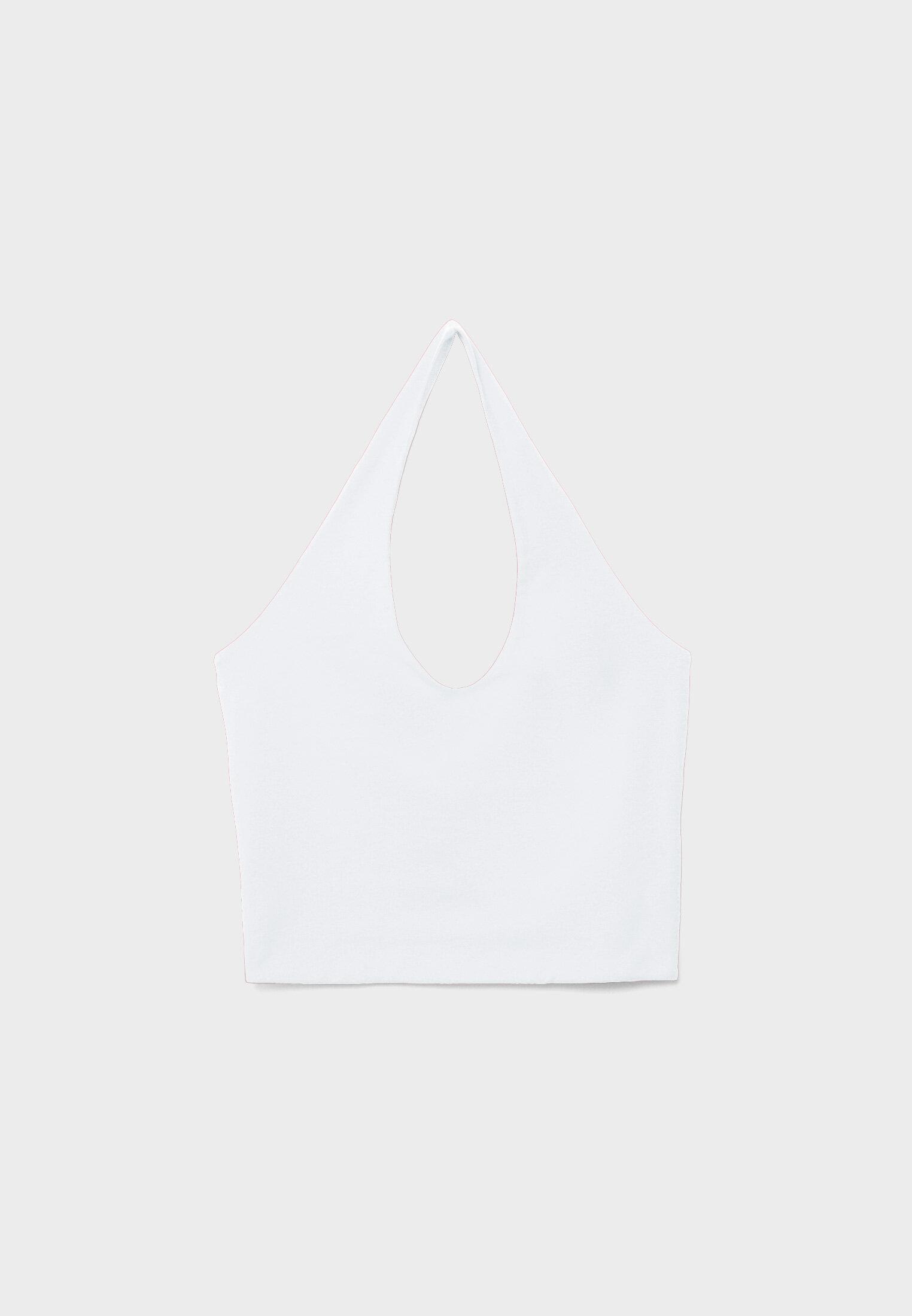 Halter crop top — White
