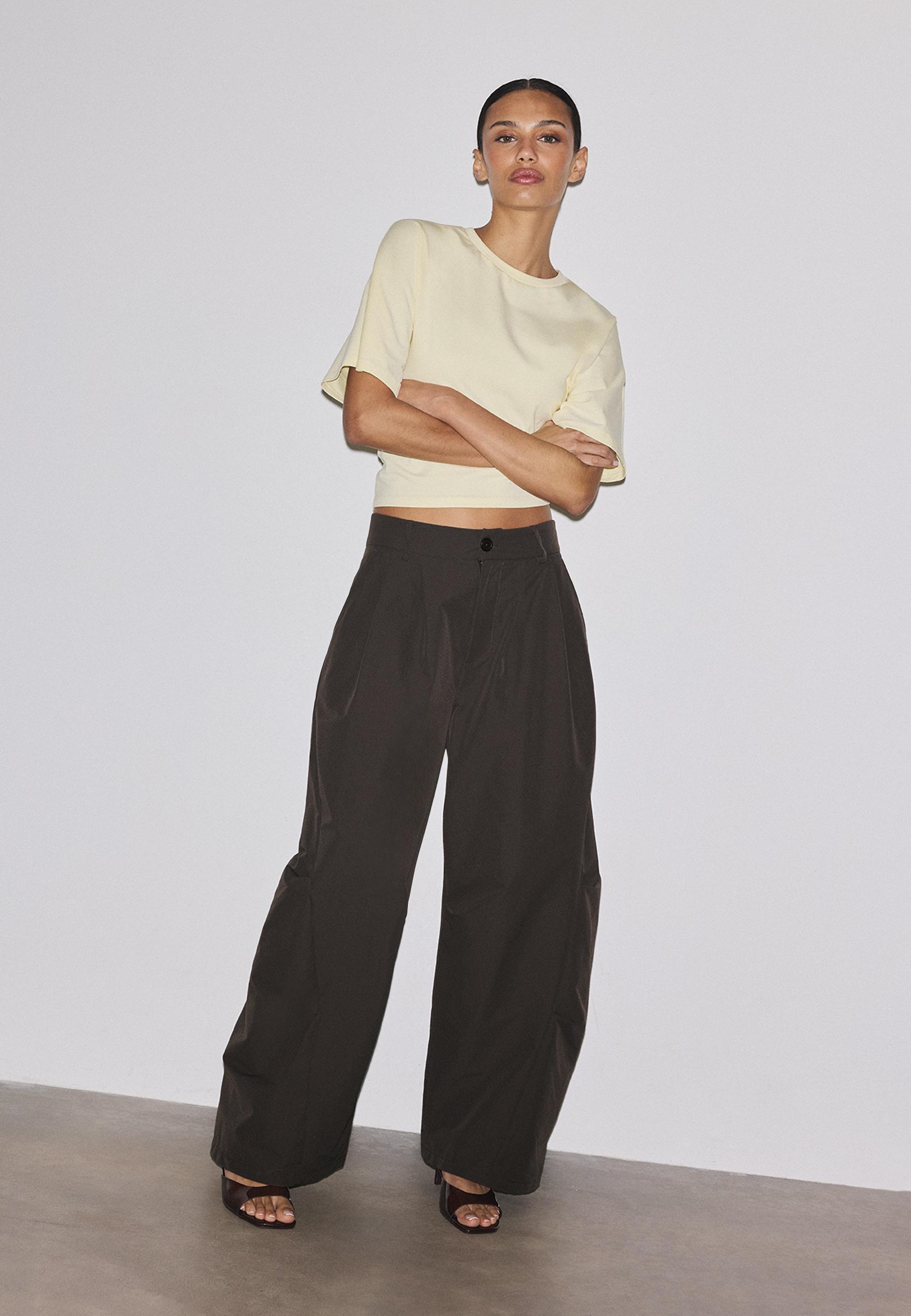 Barrel smart trousers — Brown