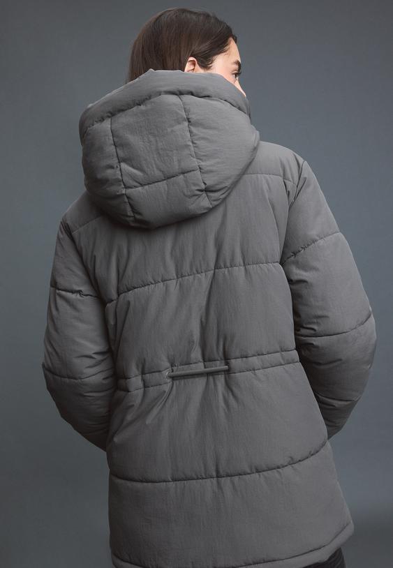 Stradivarius Puffer Coat Dark Grey M