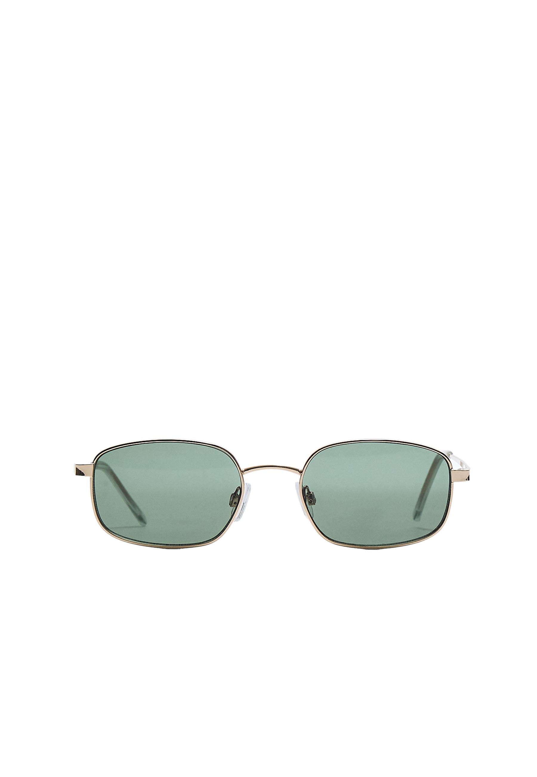 Rectangular metal sunglasses — Gold