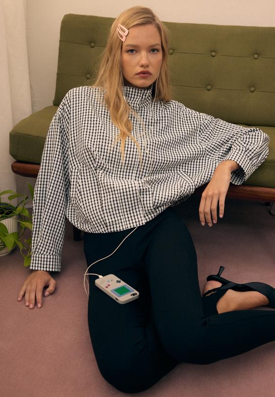 Široka Jakna S Karirastim Vzorcem