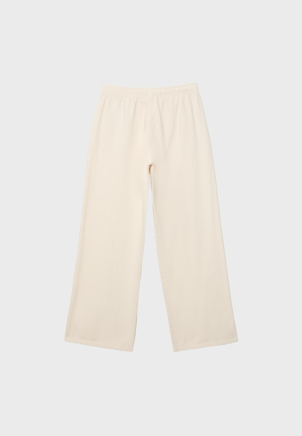 Drawstring flowing denim trousers — Vanilla