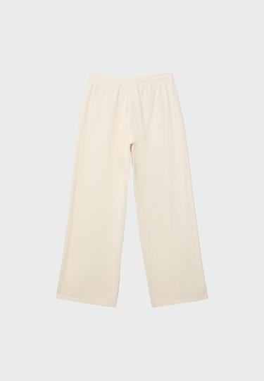 Drawstring flowing denim trousers — Vanilla 8