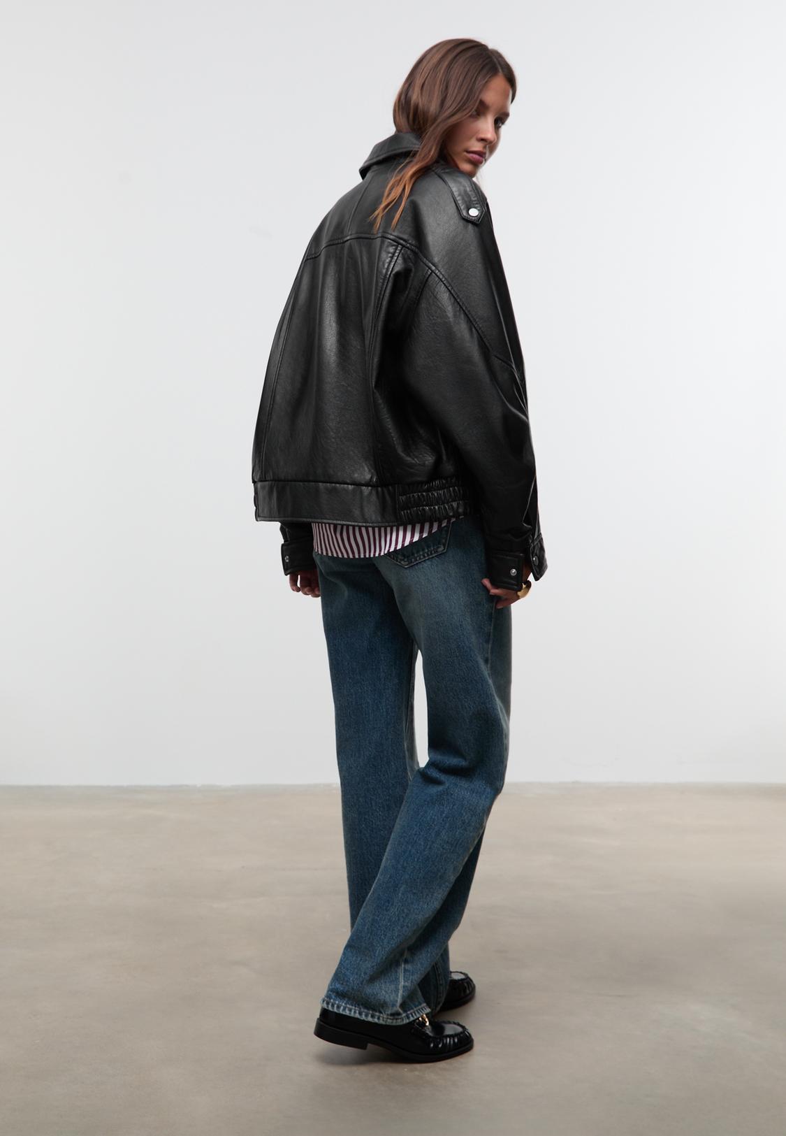 Blouson oversize 100 cuir Mode femme Stradivarius Tunisie