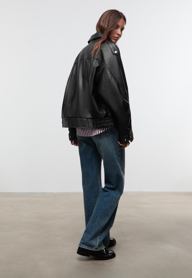 cazadora oversize 100 piel