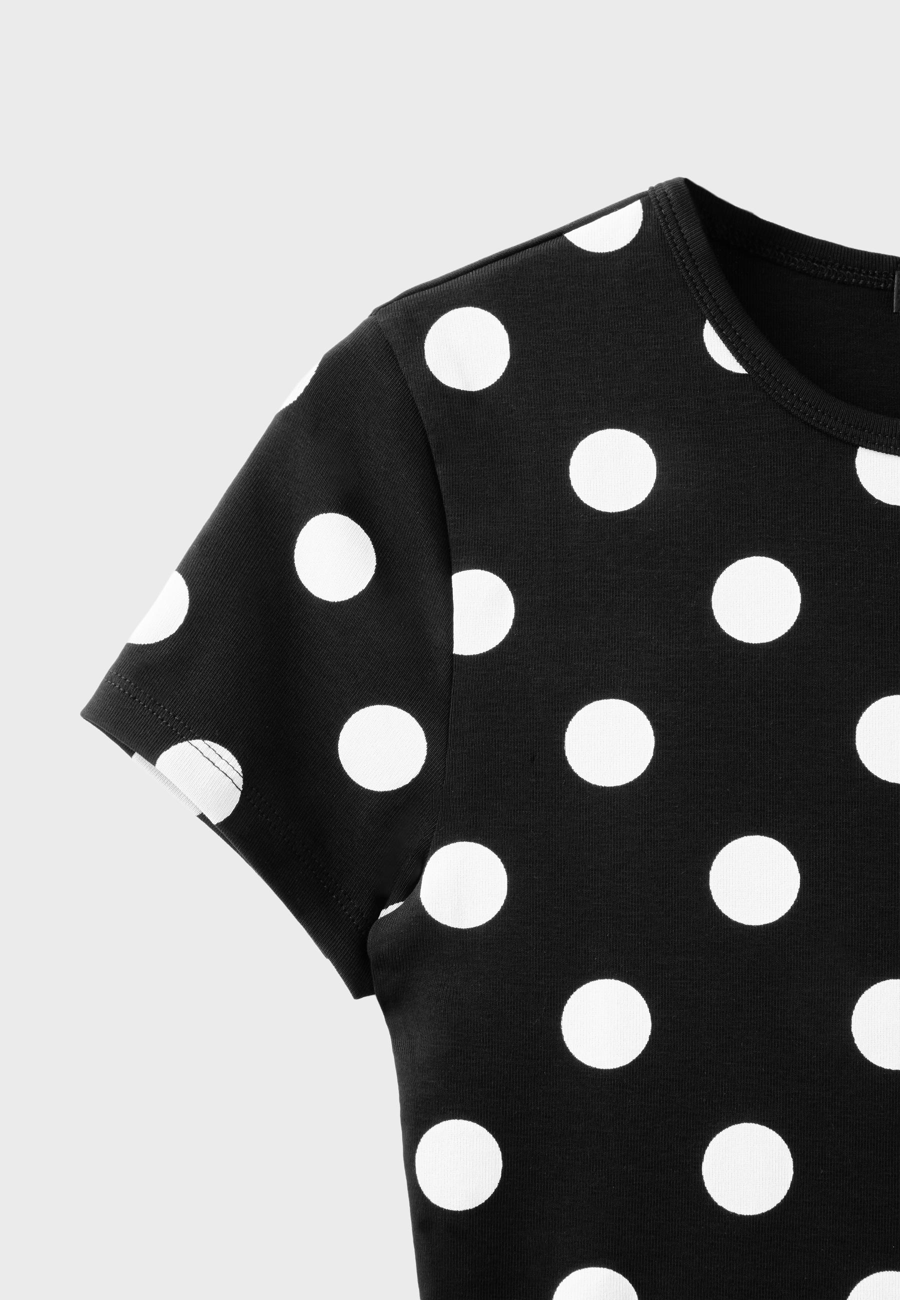 Polka dot slim fit T-shirt — Black