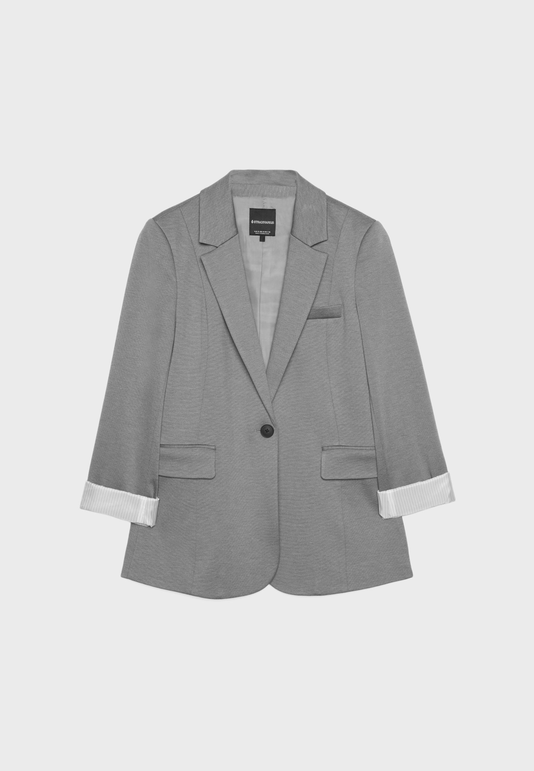 Basic knit blazer — Dark grey