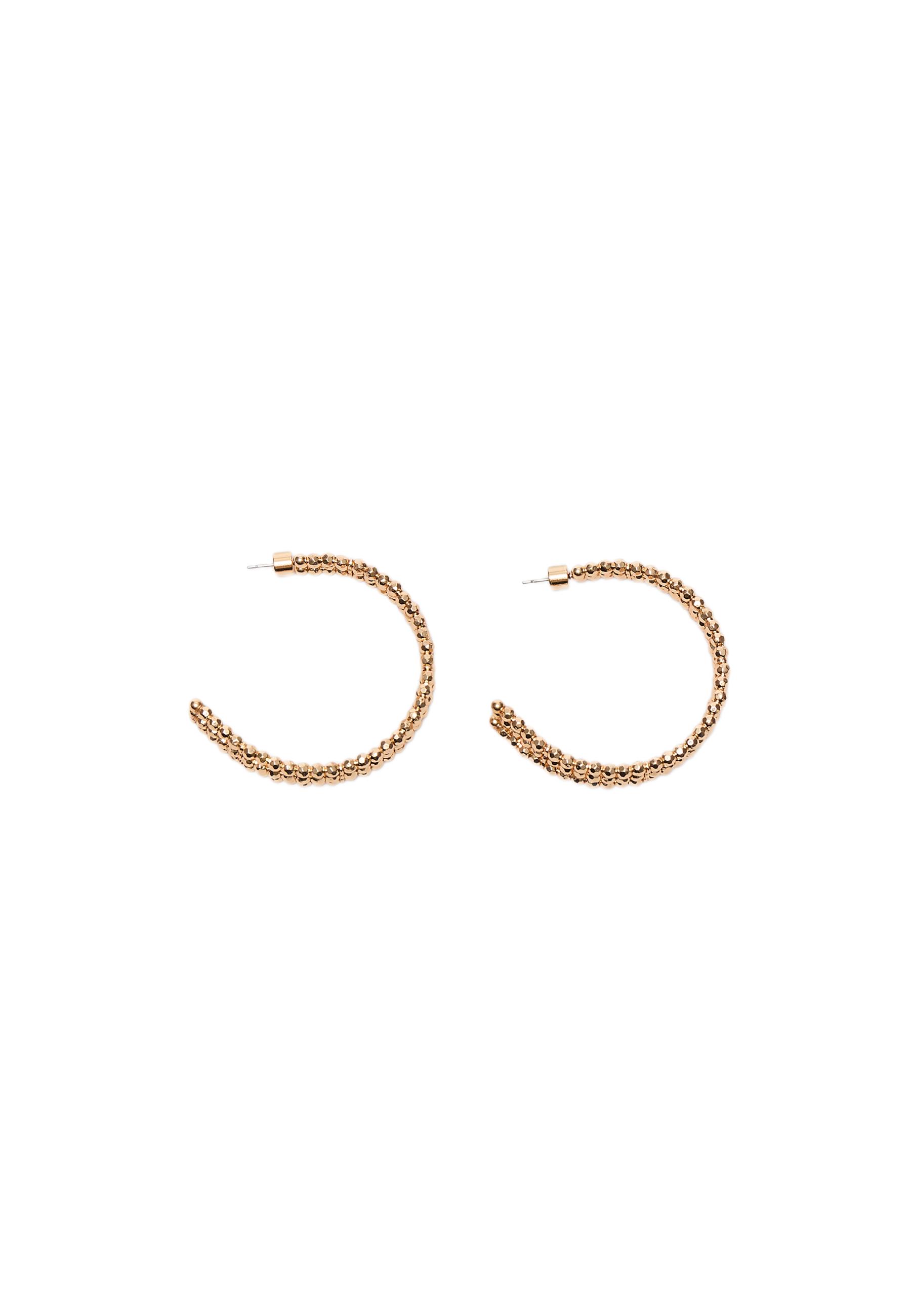 Beaded hoop earrings — Gold