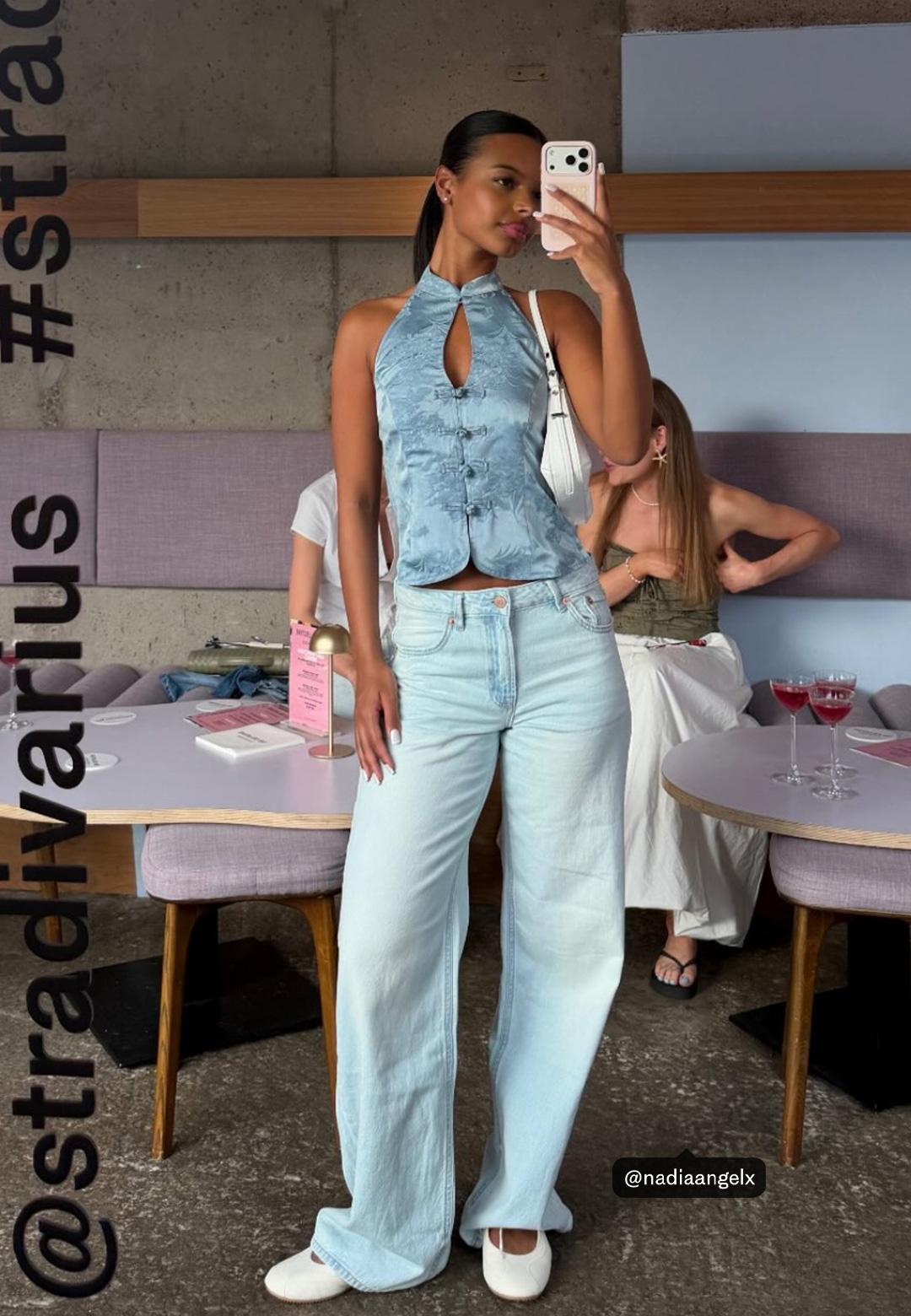 Saten işlemeli qipao top - Görsel 5