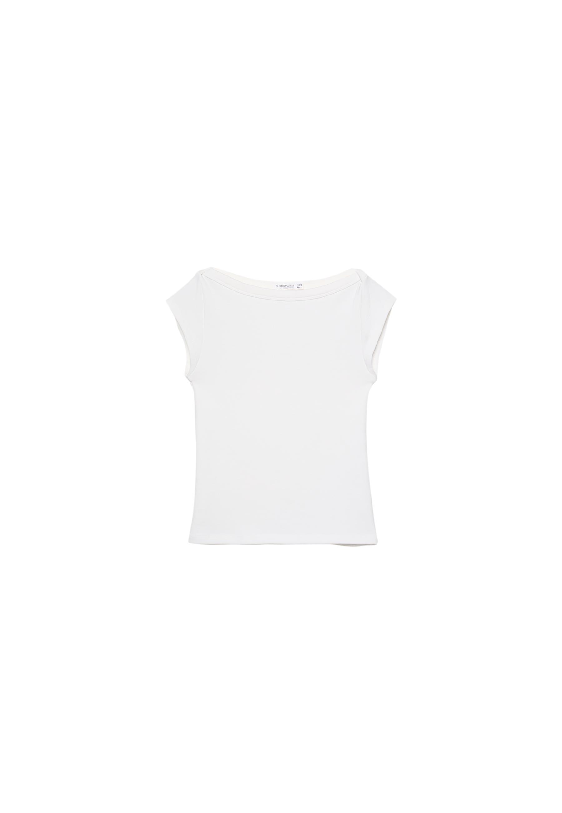 Basic boat neck T-shirt — Ecru
