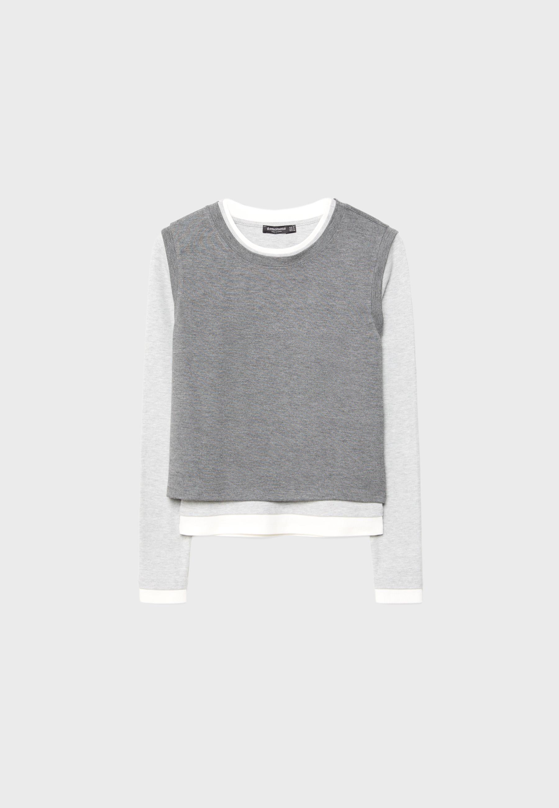 Triple garment long sleeve T-shirt — Dark grey