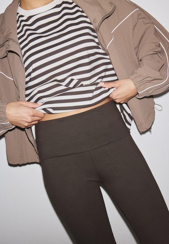 Stradivarius Pantalon Capri Marron Xl