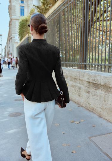 Asymmetric jacquard blazer — Black 4