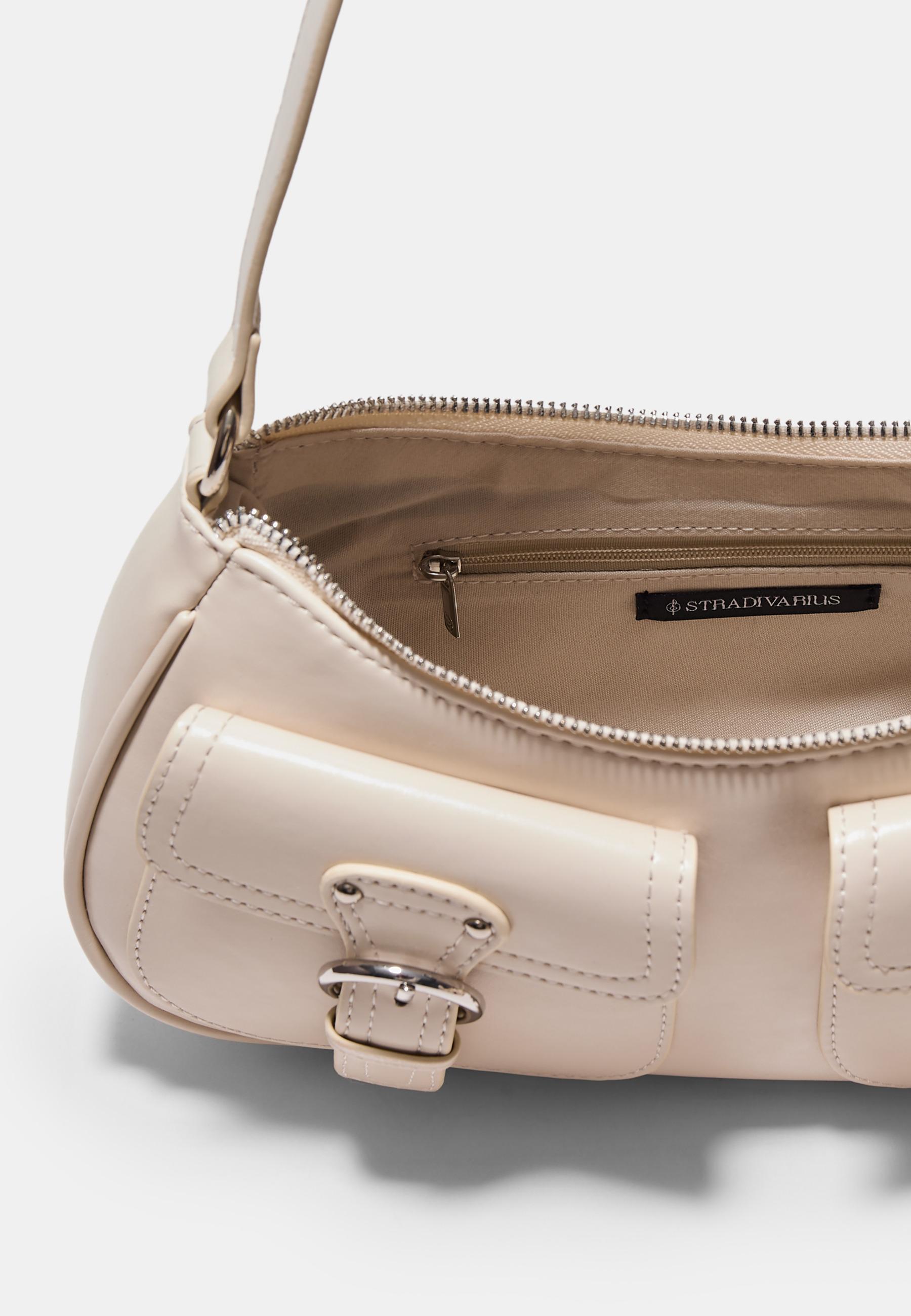 Half-moon shoulder bag with pockets - Women's fashion