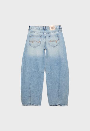 Low-rise barrel jeans — MEDIUM LIGHT BLUE DENIM 8
