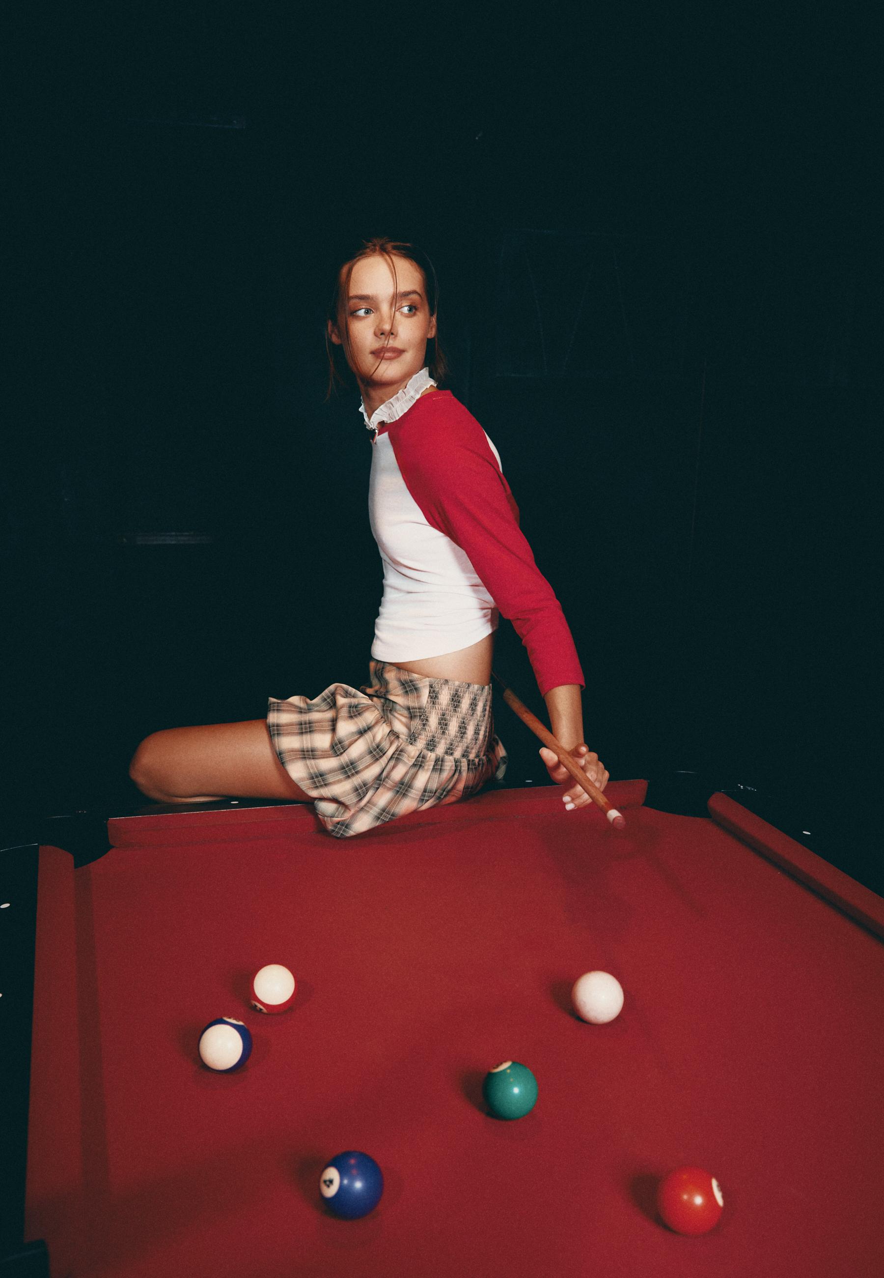 Check balloon mini skirt — Beige