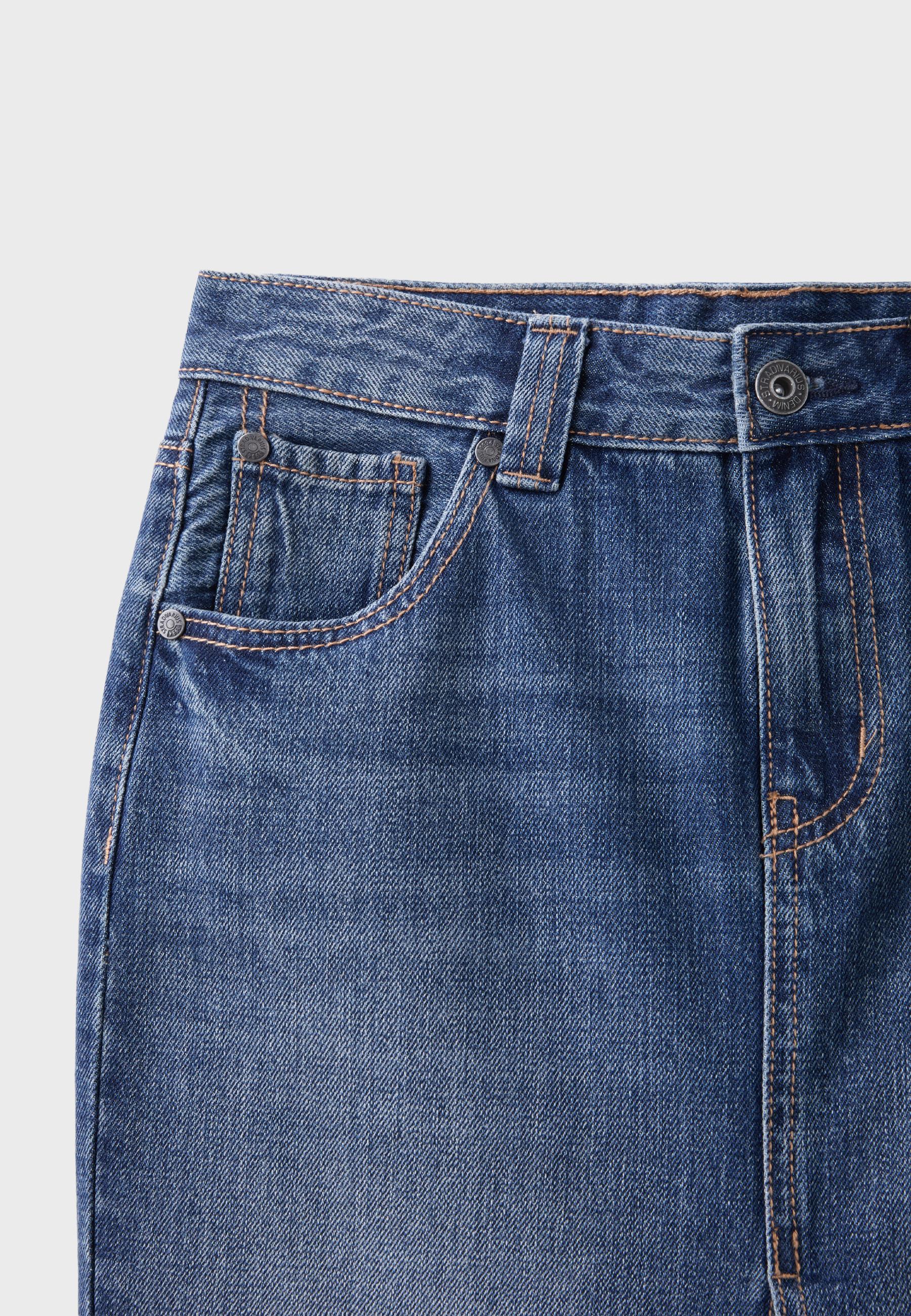 Denim midi skirt — MEDIUM DENIM WASH