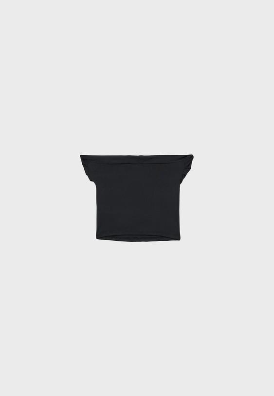 Düğüm detaylı poliamid bandeau top_1