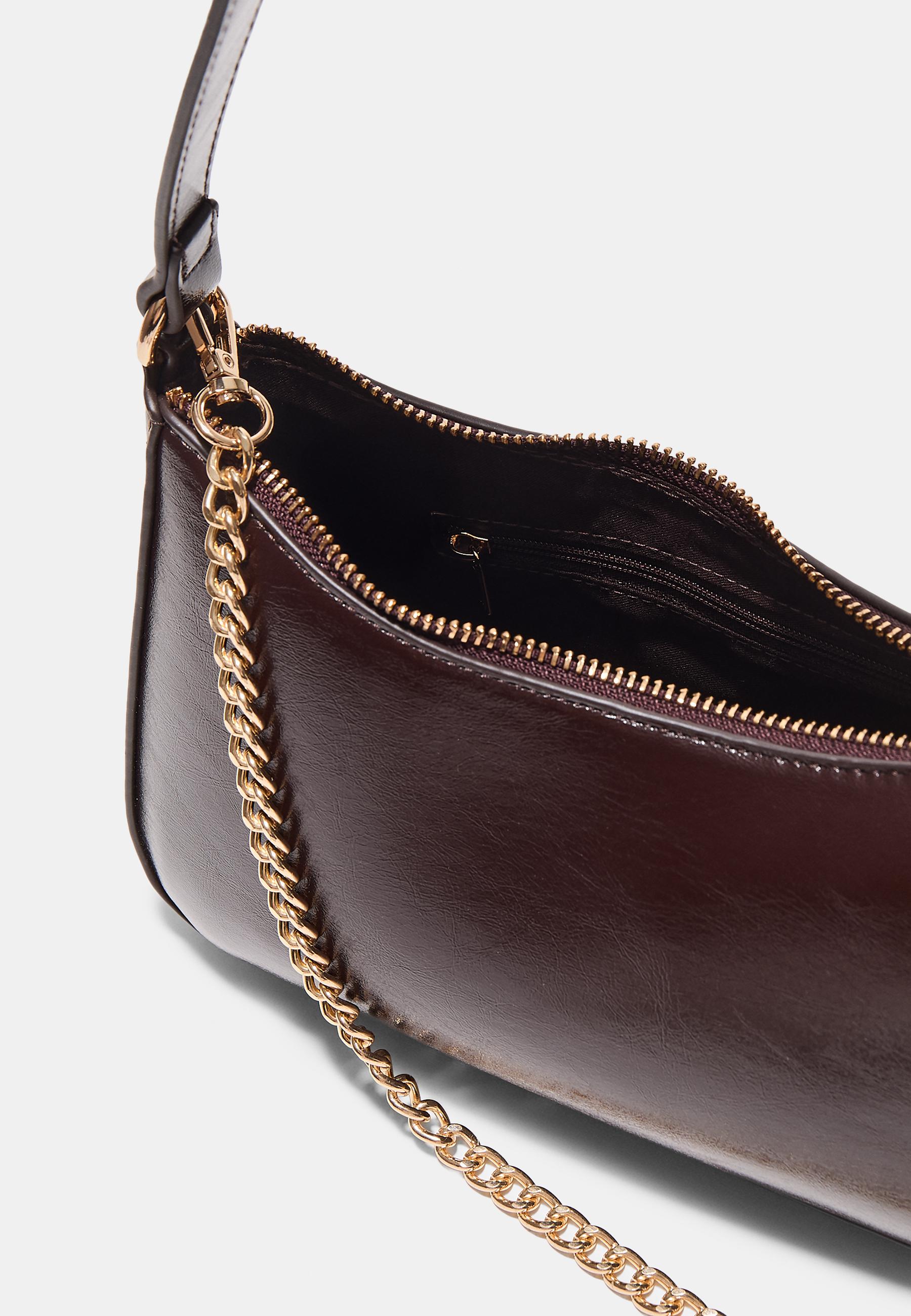 Long chain shoulder bag — Brown