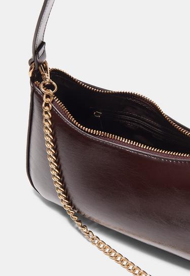 Shoulder bag with long chain — Brown 5