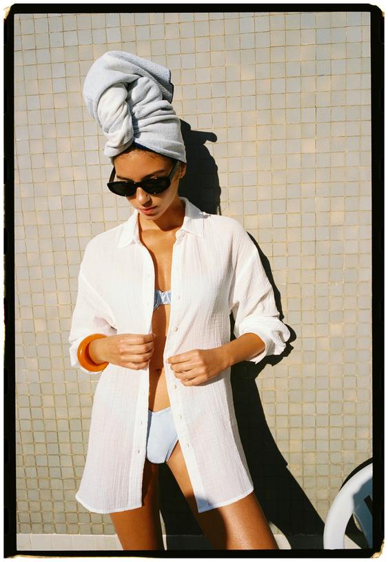 camicia fluida effetto lino