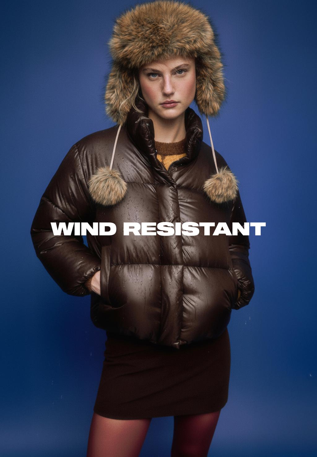 Satin-effect puffer jacket