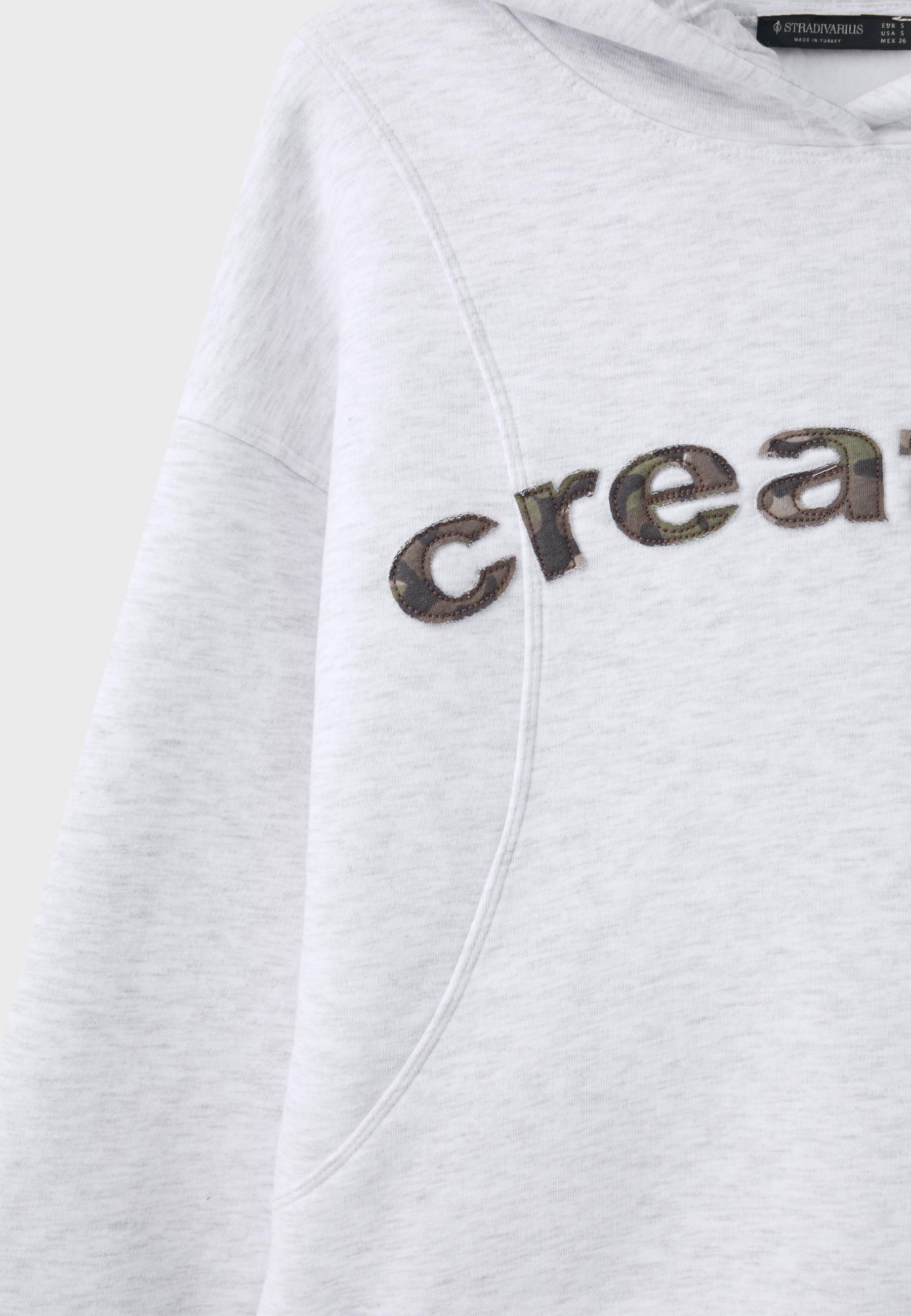 Stradivarius Yazılı kapüşonlu sweatshirt görsel 4