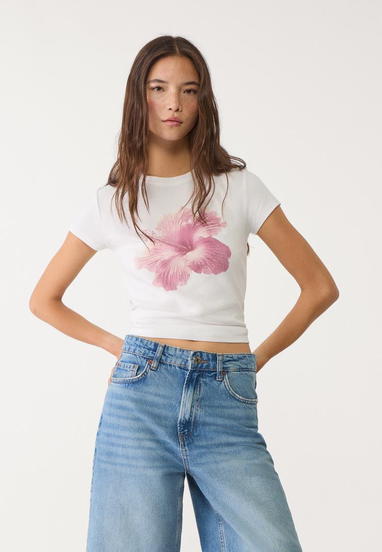 camiseta fitted estampado