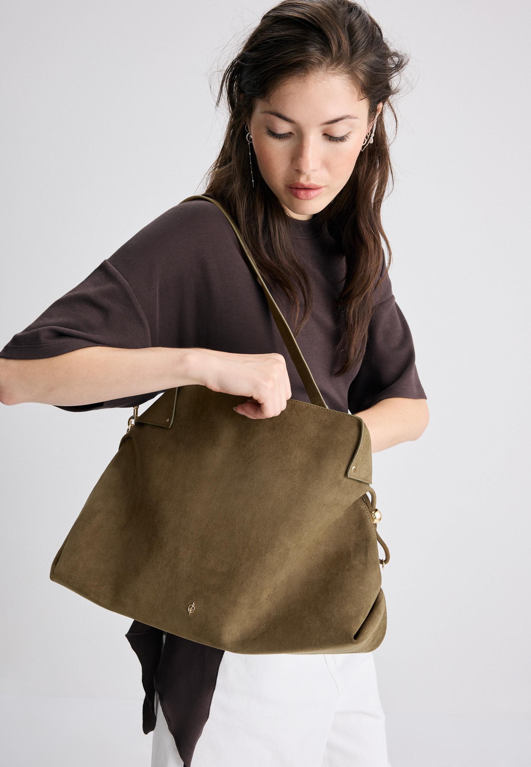 Ruched shoulder bag — Khaki