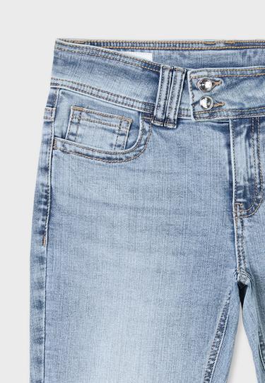 Embroidered bell bottom jeans with pockets — MEDIUM BLUE DENIM 10