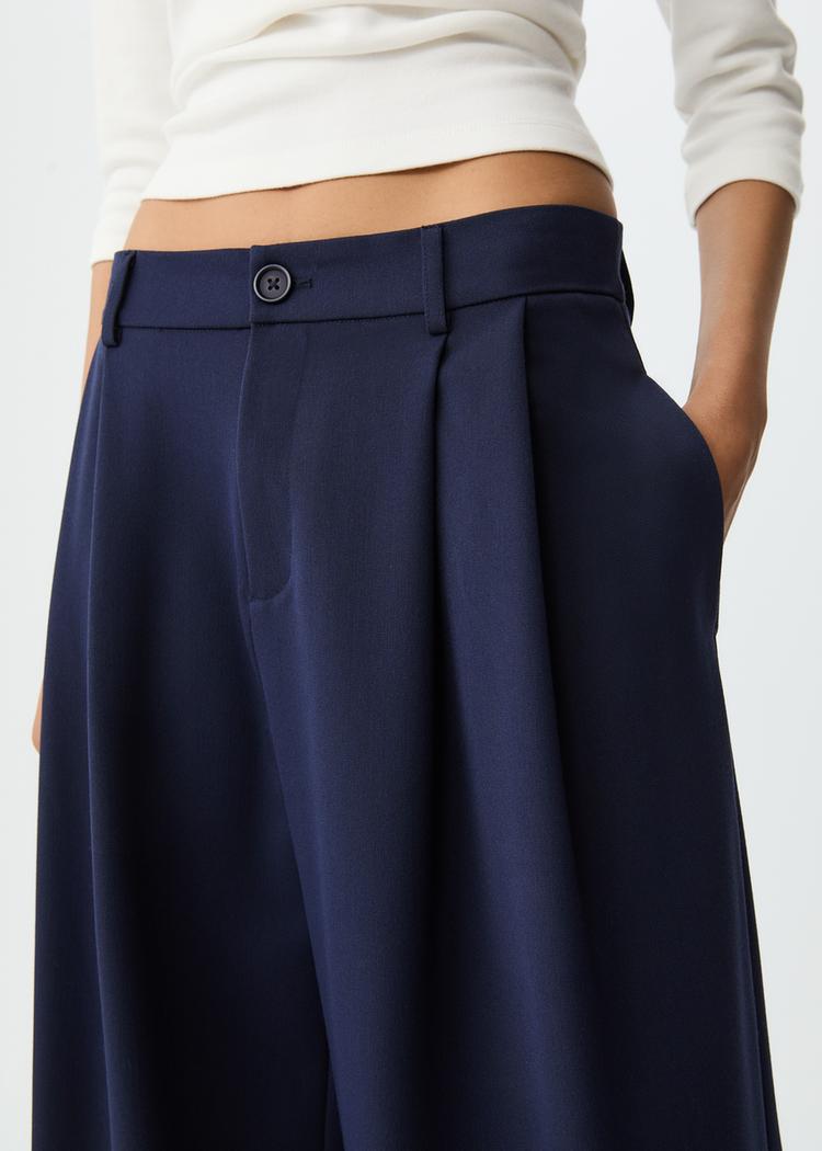 pantalon vestir wide leg pinzas
